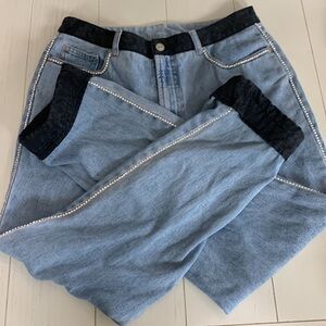 Jeanology Collection Women's Rhinestone High Rise Denim Jeans